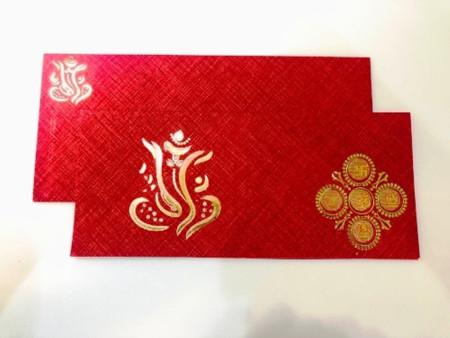 Paper Rectangular Red Wedding Card 